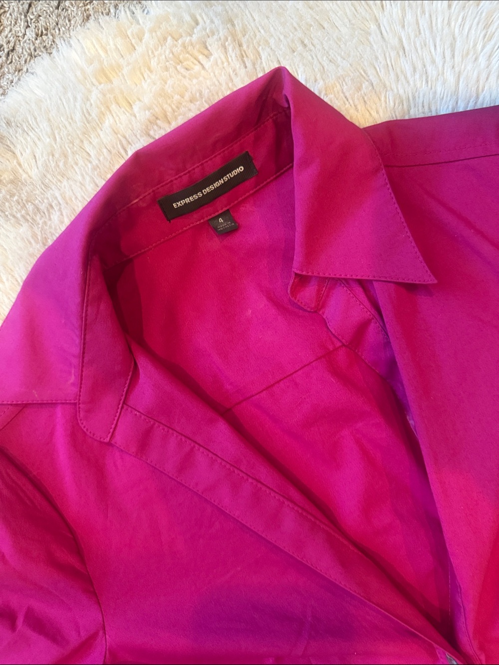 Express Asymmetrical Dress in Bright Fuchsia